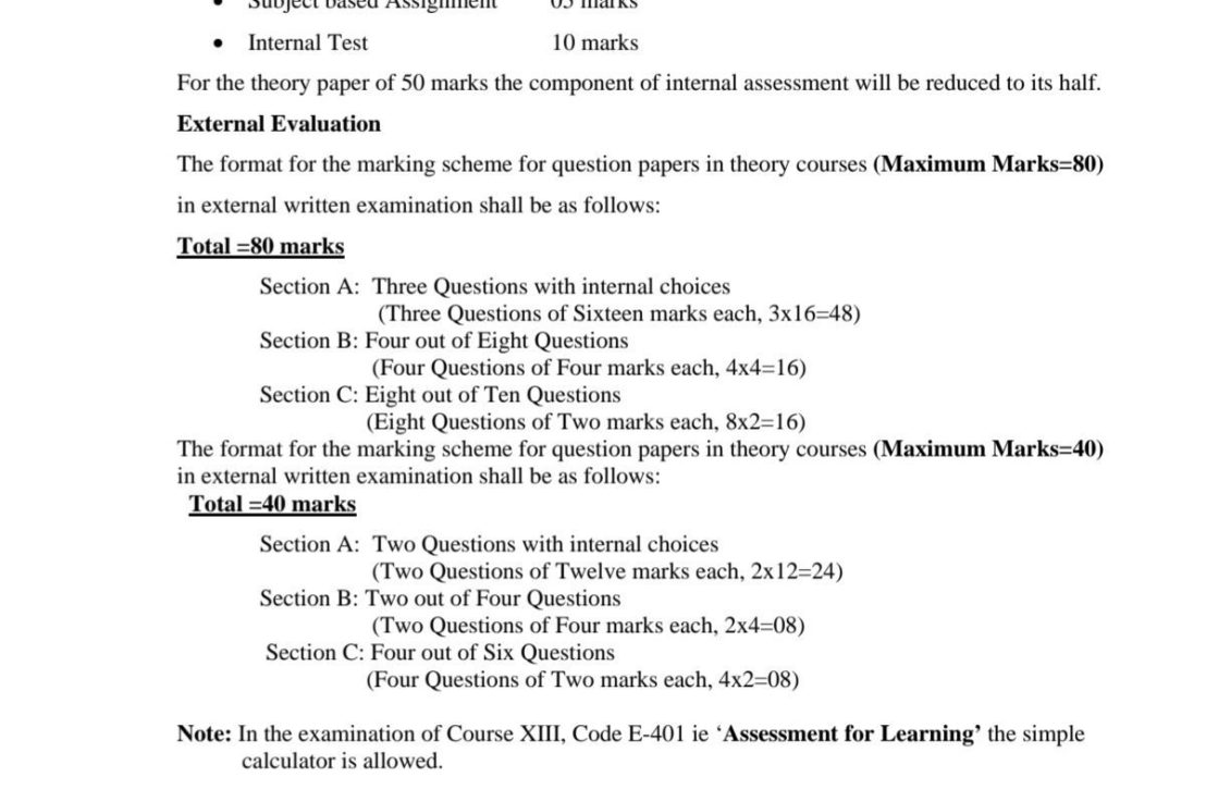 CCSU BEd Marking&nbsp;System